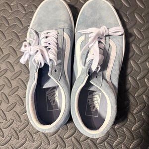 Vans Old Skool baby blue suede shoes size 9 womens